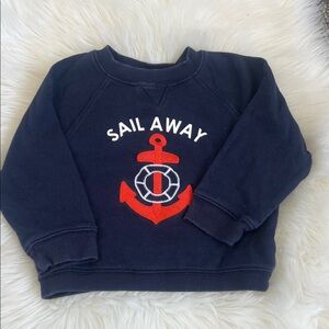 Janie and Jack Navy Anchor Kids Sweatshirt